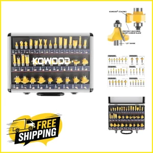 35-Piece Tungsten Carbide Router Bits Set for Precision Woodworking - 1/2